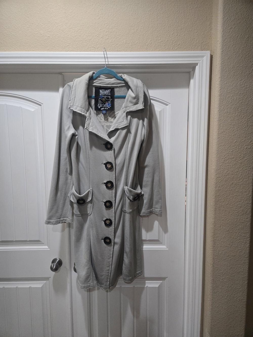 Millard Fillmore Light Sage color Womens Coat with Button Front Size M EUC